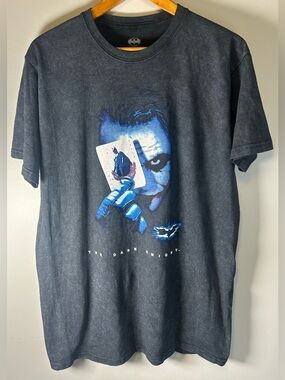 The Dark Knight Promo Men’s T-shirt Joker Heath Ledger Batman Size XL/TG Gray